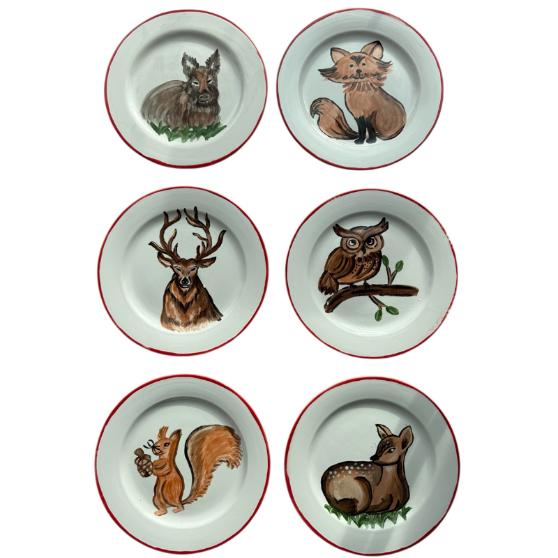FOREST ANIMALS - BIG PLATES (Set of 6)
