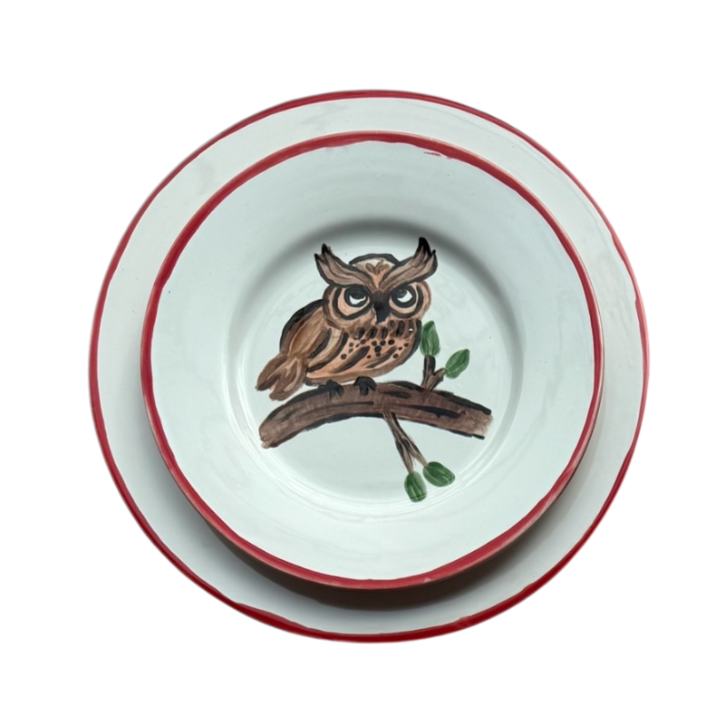 FOREST ANIMALS - SMALL ANIMALS + BIG RED BORDER PLATES (Set of 12)
