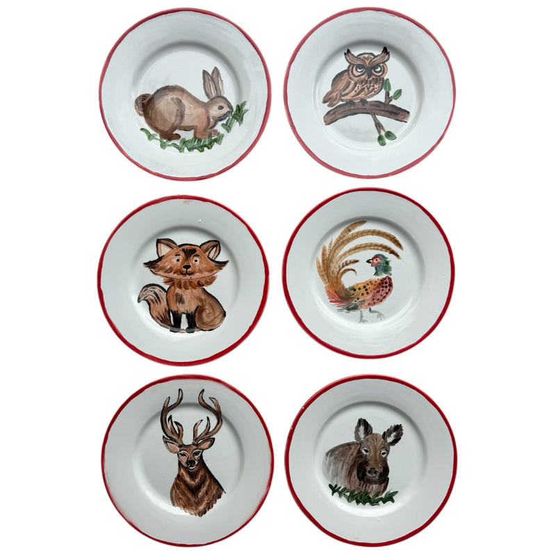 FOREST ANIMALS - SMALL PLATES (Set of 6)