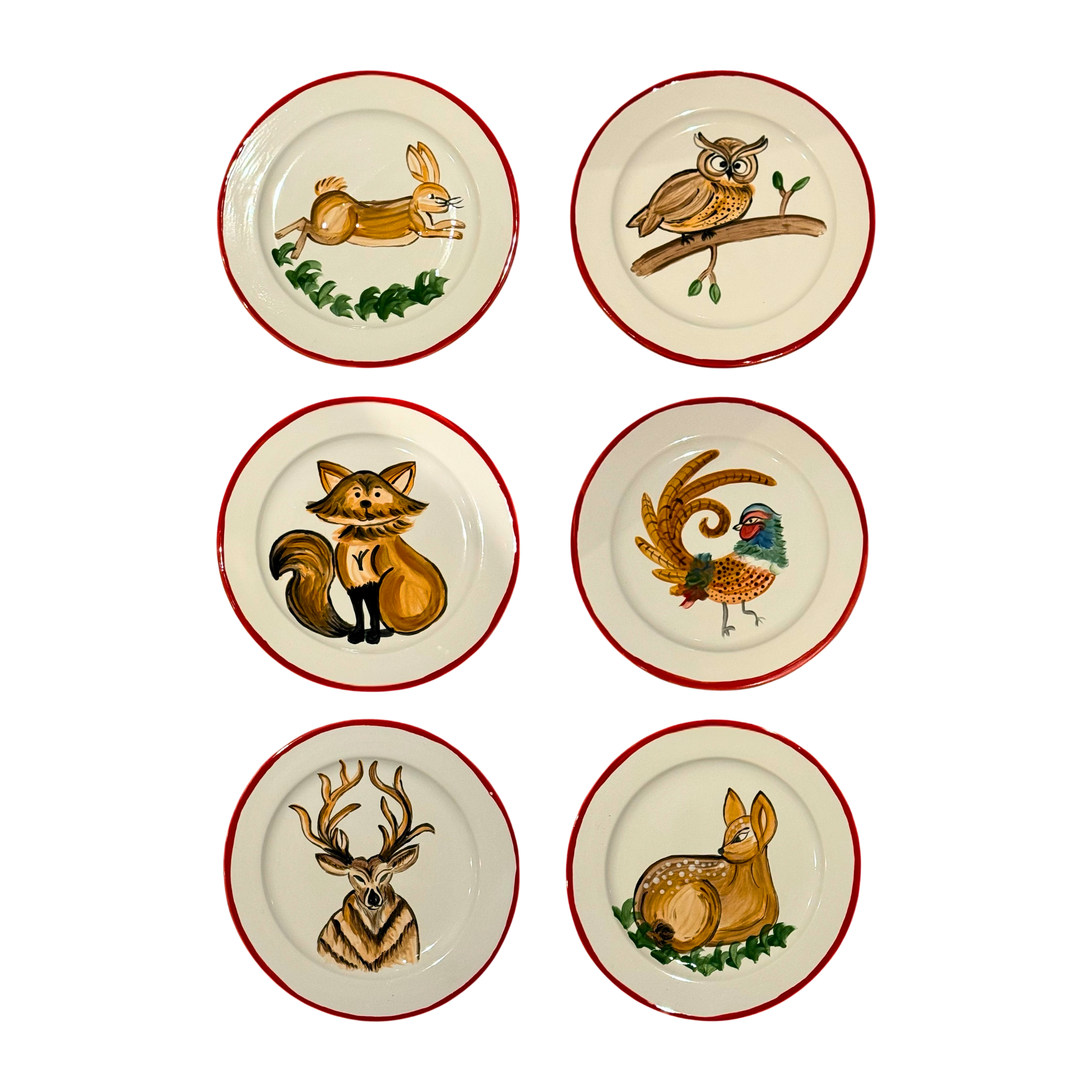 FOREST ANIMALS - SMALL PLATES (Set of 6)