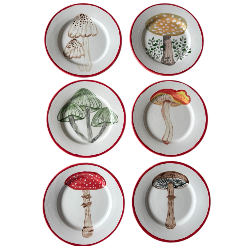 FOREST CAPS 🍄 - SMALL PLATES (Set of 6)