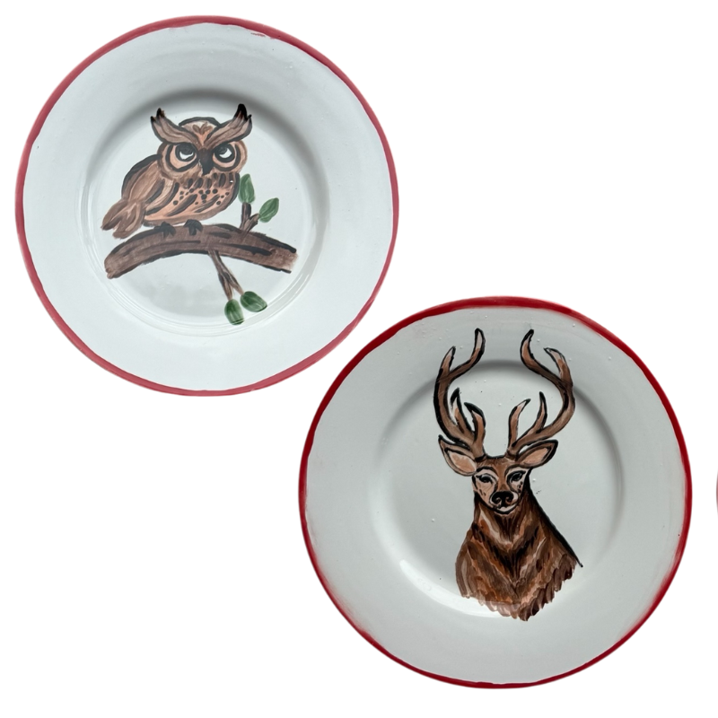 FOREST ANIMALS - SMALL PLATES (Set of 2)