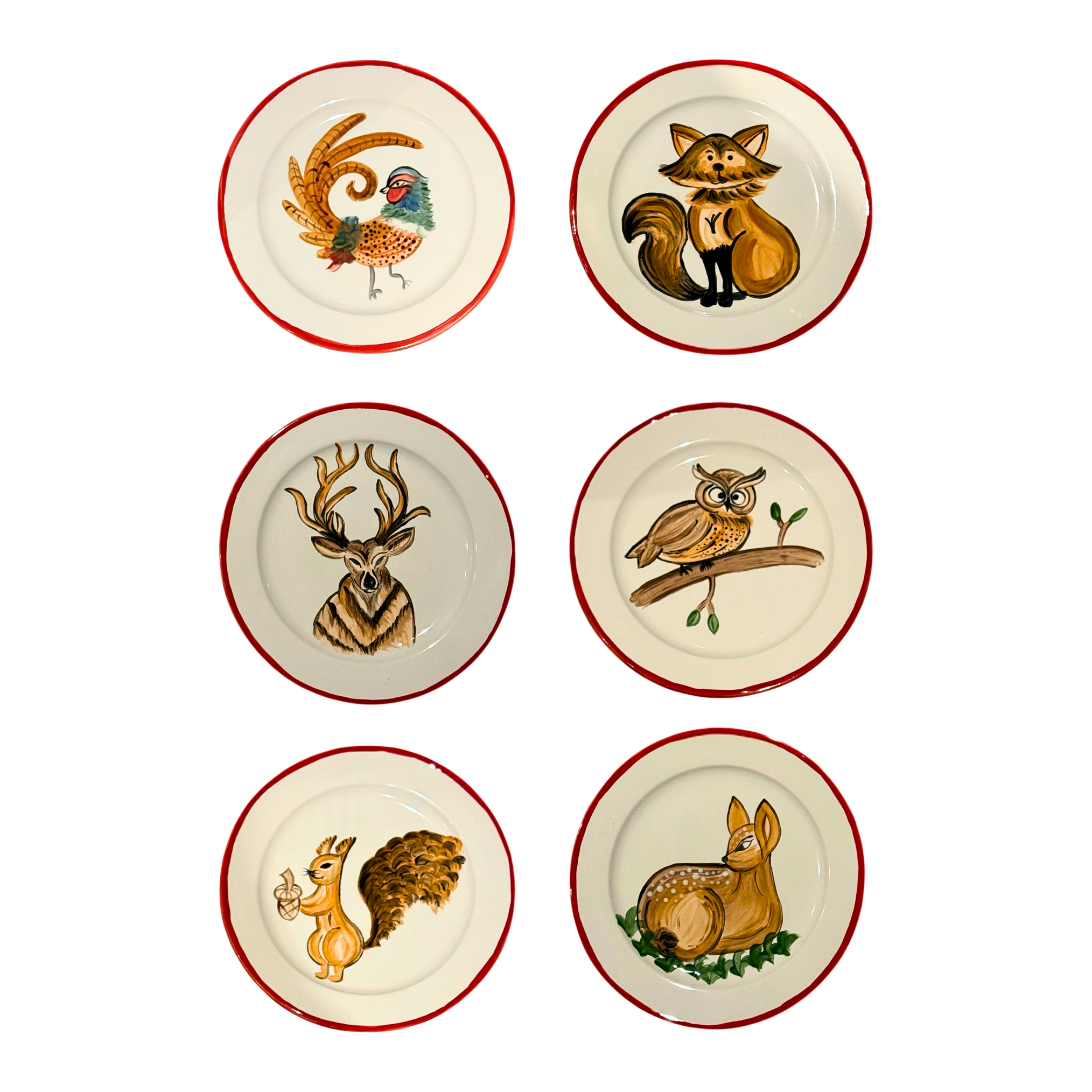 FOREST ANIMALS - BIG PLATES (Set of 6)