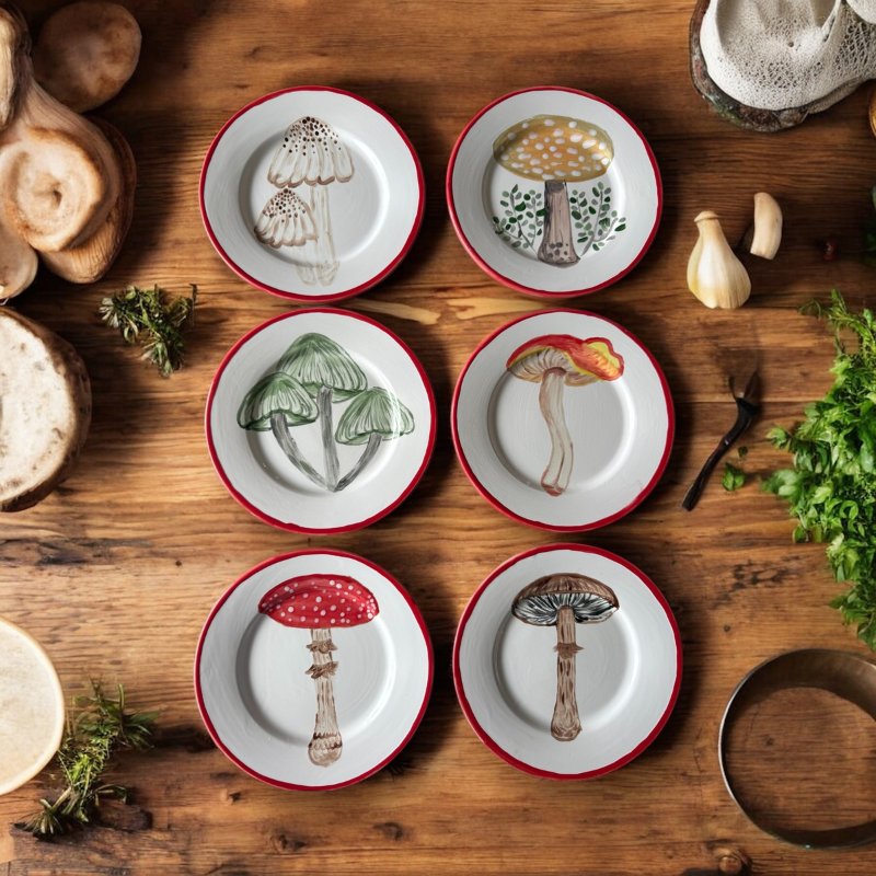 FOREST CAPS 🍄 - SMALL PLATES (Set of 6)