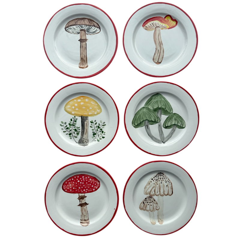 FOREST CAPS 🍄 - BIG PLATES (Set of 6)