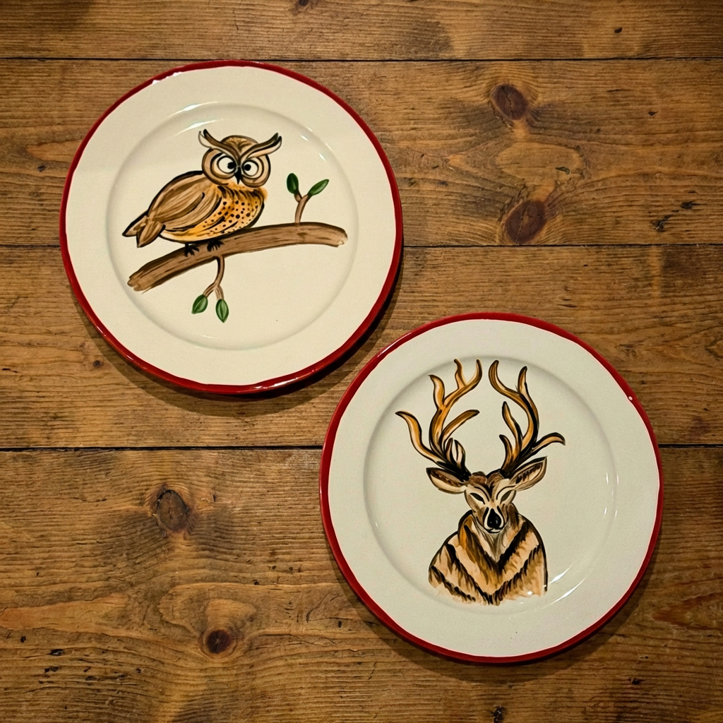 FOREST ANIMALS - SMALL PLATES (Set of 2)